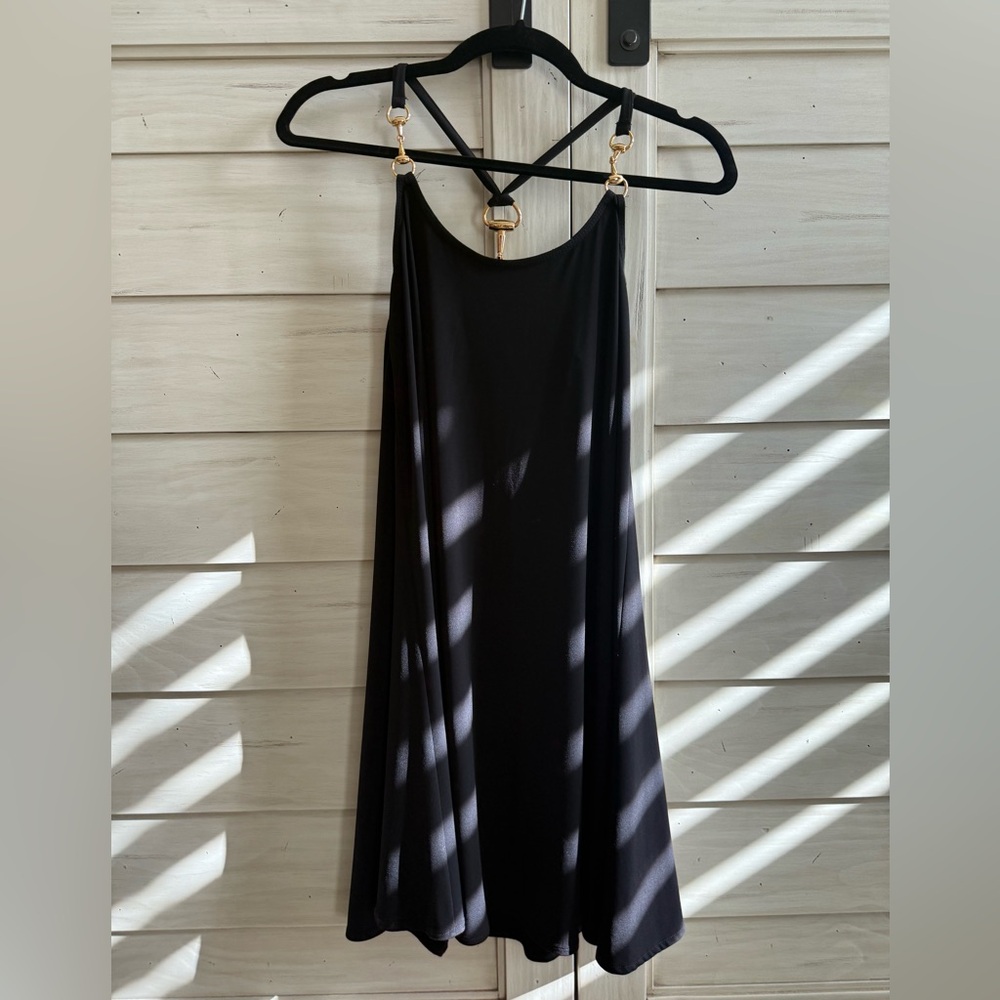 Boston Proper Black Strappy Mini Dress